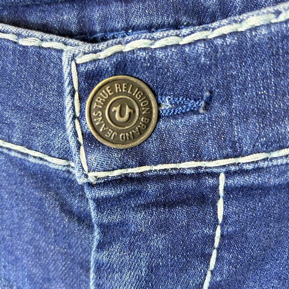 True Religion Casey Blue Medium Wash Lower Rise Skinny Jeans Size 31 - Picture 10 of 16